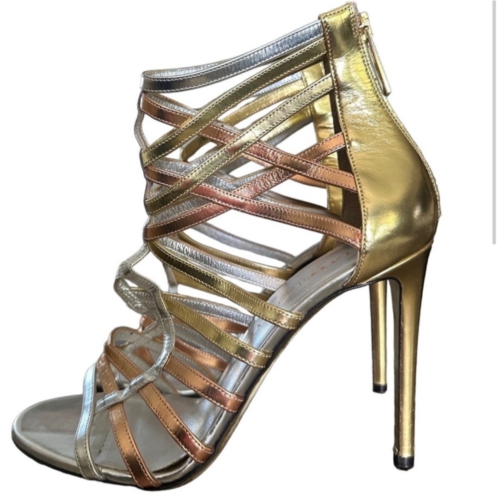 DESIGNER METALLIC HEELS JIMMY CHOO TAMARA MELON heels sandals